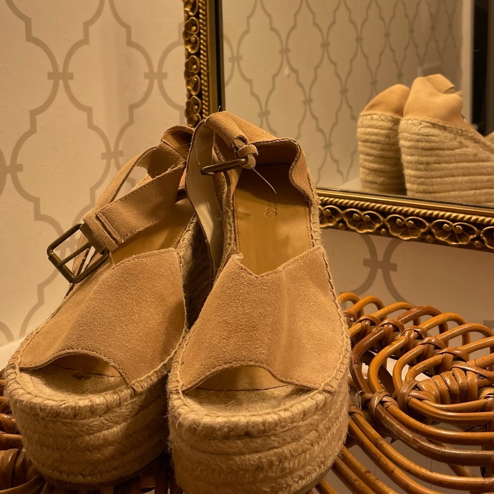 Soludos Positano Platform Wedge in Desert